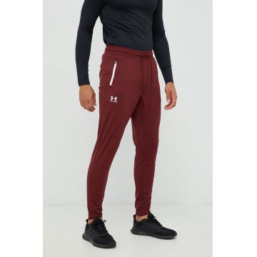 Under Armour pantaloni barbati, culoarea maro, neted