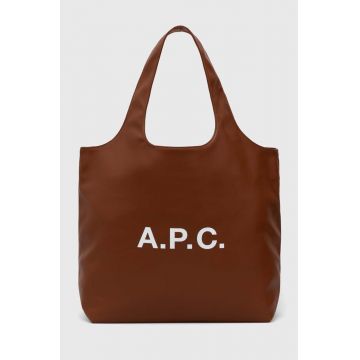 A.P.C. geantă Ninon culoarea maro