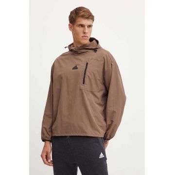 adidas geaca City Escape barbati, culoarea maro, de tranzitie, IV7424