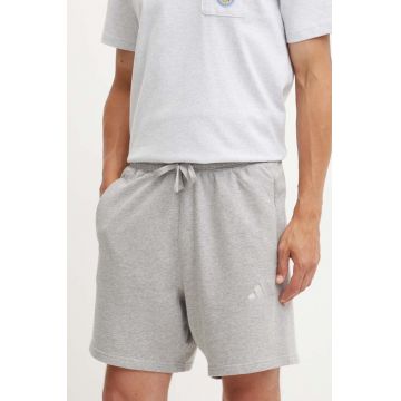 adidas pantaloni scurți din bumbac ALL SZN culoarea gri, melanj, IY4152