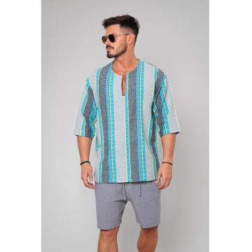 Bluza cu model in dungi si maneci 3/4