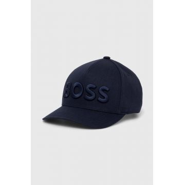 BOSS șapcă de baseball din bumbac culoarea albastru marin, cu imprimeu, 50519154
