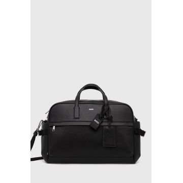 BOSS geanta de piele culoarea negru, 50523399
