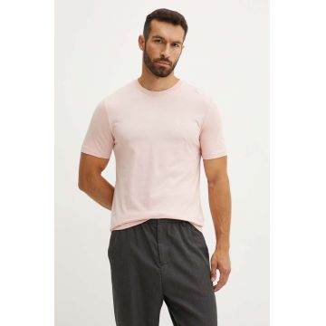 BOSS tricou din bumbac barbati, culoarea roz, neted, 50468347
