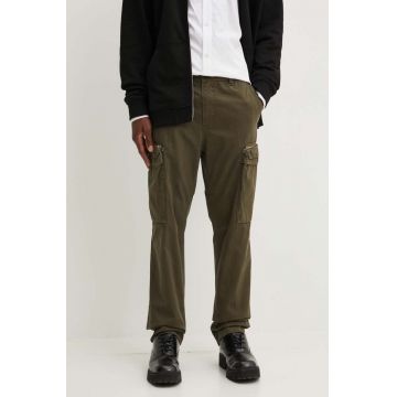 Diesel pantaloni de bumbac P-YE culoarea verde, drept, A15492.0NKBM