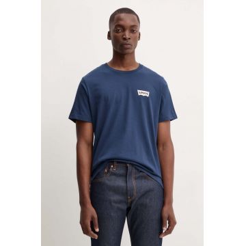 Levi's tricou din bumbac barbati, culoarea albastru marin, cu imprimeu