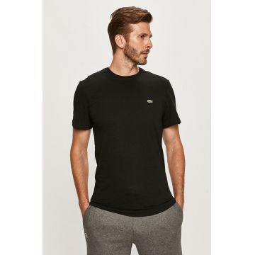 Lacoste tricou din bumbac barbati, culoarea verde, neted, TH2038