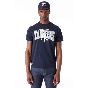Tricou de bumbac New York Yankees - Gri deschis/Bleumarin
