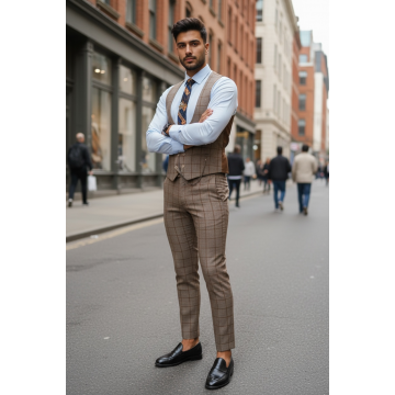 Compleu barbati maro Vesta + Pantaloni B1452 29-1