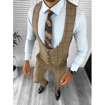 Compleu barbati maro Vesta + Pantaloni + Camasa B1452 29-1