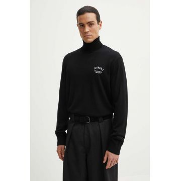 Iceberg pulover de lana barbati, culoarea negru, light, cu guler, A006 9005