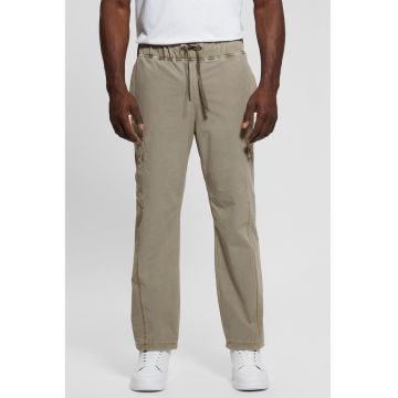 Pantaloni cu talie medie si snur in talie