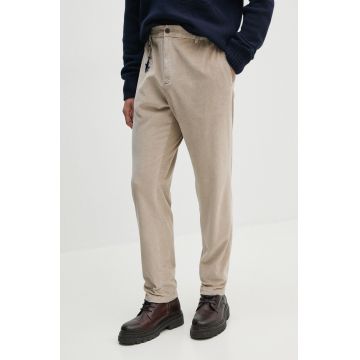 Paul&Shark pantaloni de catifea cord culoarea bej, drept, 14314020