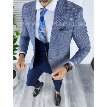 Sacou barbati bleumarin slim fit B5284   N7-3.1