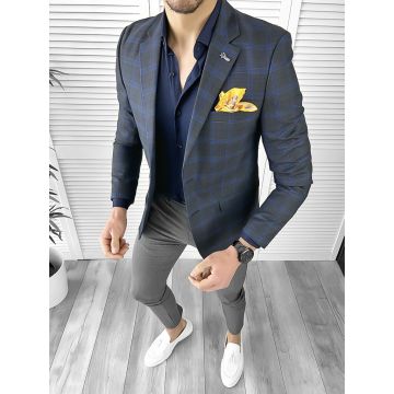 Sacou barbati slim fit bleumarin 103 D3-2.3