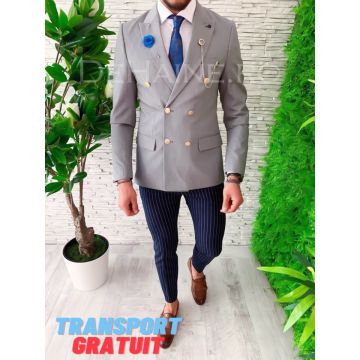 Sacou barbati slim fit gri 11715  N8-3.1