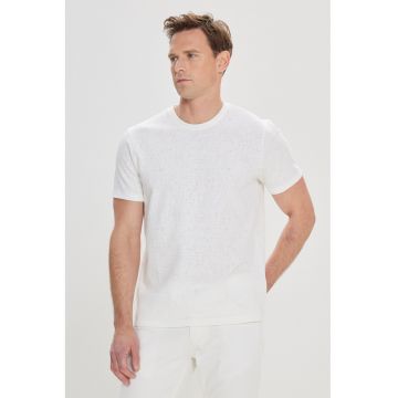 Tricou cu decolteu la baza gatului - Alb murdar