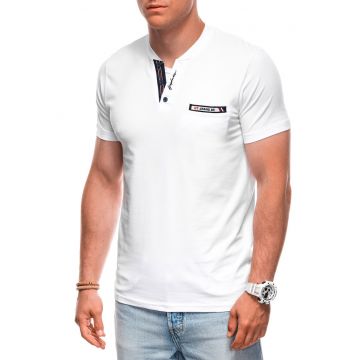 Tricou cu detaliu pe piept - Alb