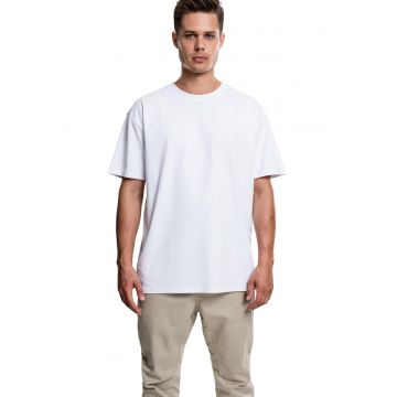 Tricou supradimensionat cu maneci cazute - Alb