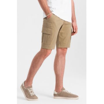 Pantaloni scurti din amestec de bumbac cu buzunare multiple