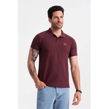Tricou polo cu model uni - Visiniu
