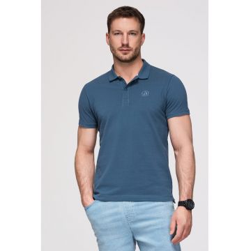 Tricou polo cu model uni - Albastru inchis