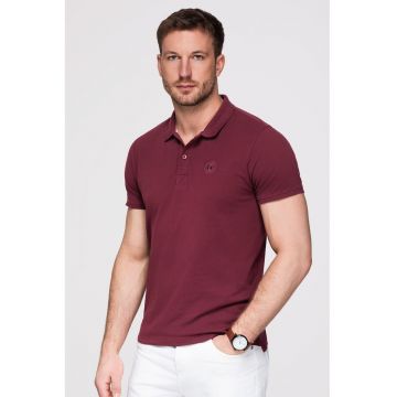 Tricou polo cu model uni - Visiniu