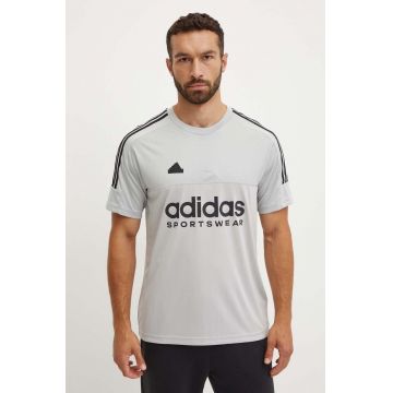 adidas tricou Tiro barbati, culoarea gri, cu imprimeu, IW5958