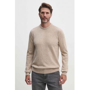 Barbour pulover de lana barbati, culoarea bej, călduros