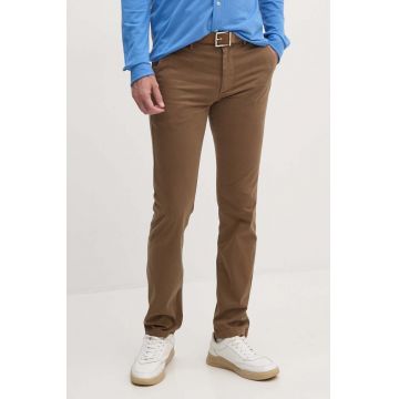 BOSS Orange pantaloni barbati, culoarea maro, drept, 50510933
