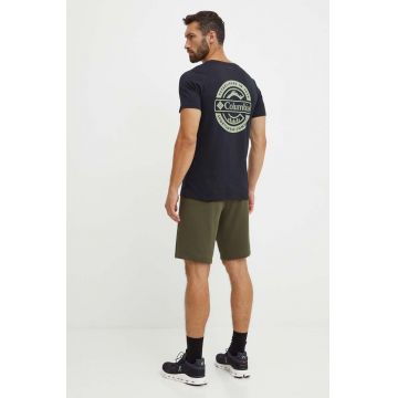 Columbia tricou din bumbac Rapid Ridge barbati, culoarea negru, cu imprimeu, 1934824
