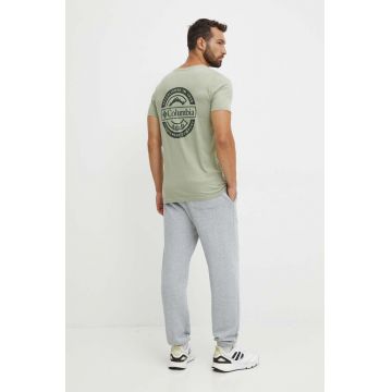 Columbia tricou din bumbac Rapid Ridge barbati, culoarea verde, cu imprimeu, 1934824