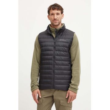 Jack Wolfskin vestă sport cu puf Pilvi culoarea negru, de tranzitie, 1207711