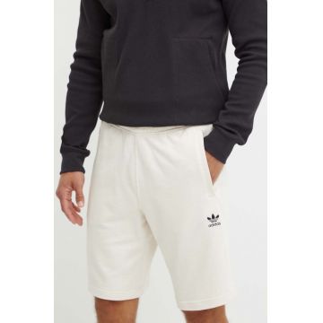 adidas Originals pantaloni scurți din bumbac Essential culoarea bej, IY8518