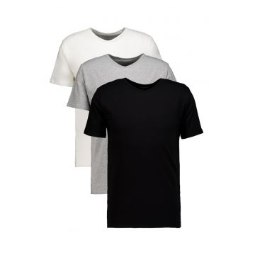 Set de tricouri de casa - 3 piese - Alb/Negru/Gri