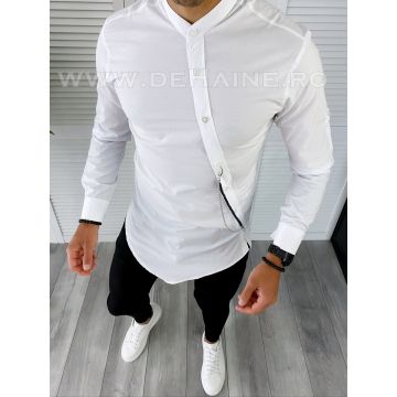 Camasa barbati asimetrica alba  CU MIC DEFECT B5048 O3-6.1