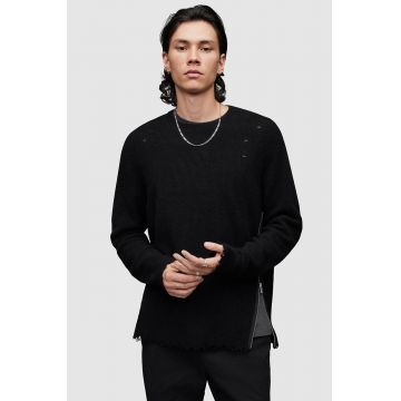 AllSaints pulover din amestec de lana barbati, culoarea negru,
