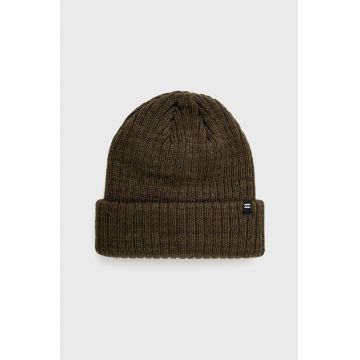 Billabong caciula culoarea verde, din tricot gros Billabong caciula culoarea verde, din tricot gros