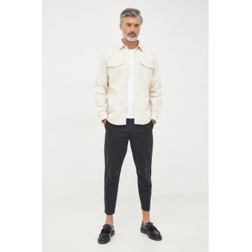 BOSS pantaloni Boss Casual barbati, culoarea negru, mulata