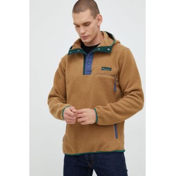 Columbia bluză M Helvetia Hoodie bărbați, culoarea maro, cu model 2013705