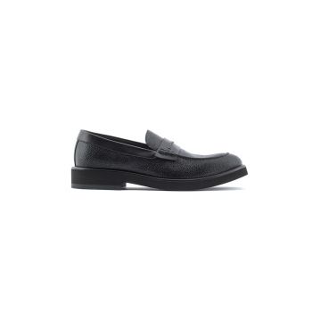 Emporio Armani mocasini de piele barbati, culoarea negru