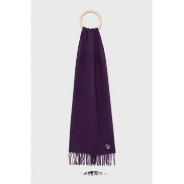 PS Paul Smith esarfa de lana culoarea violet, neted