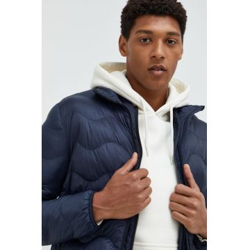 Superdry geaca barbati, culoarea albastru marin, de tranzitie