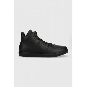 Trussardi sneakers din piele Perlite Basket High culoarea negru