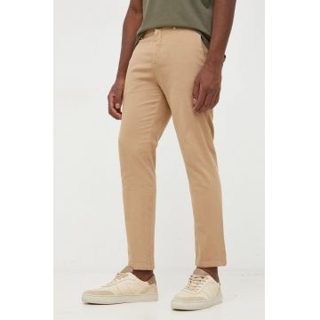 United Colors of Benetton pantaloni barbati, culoarea bej, drept