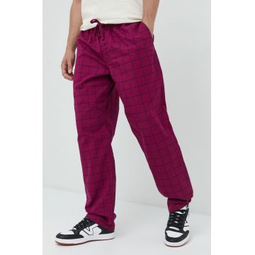 Vans pantaloni de bumbac barbati, culoarea violet, drept