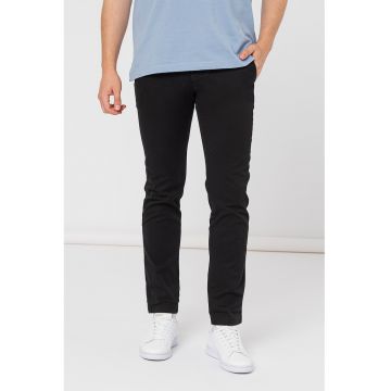 Pantaloni chino slim fit din amestec de bumbac organic Bleecker - Negru