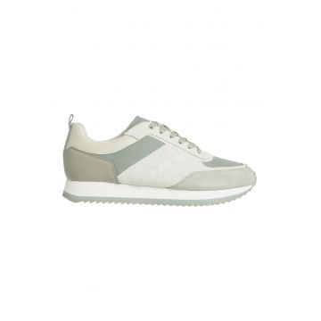 Pantofi sport cu insertii de piele si piele intoarsa