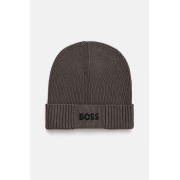 Boss Green caciula din amestec de lana BOSS GREEN culoarea gri
