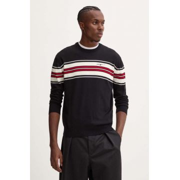 MSGM pulover de lana barbati, culoarea negru, light, 3740MM208.247594